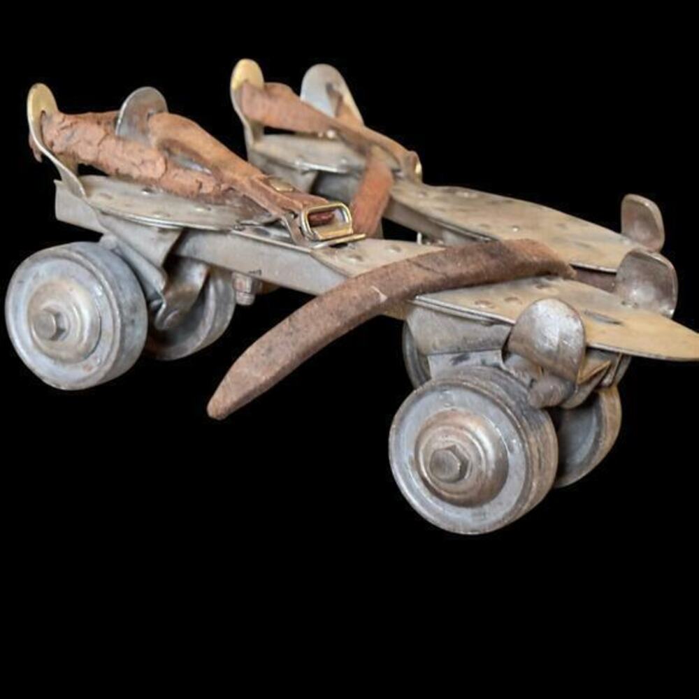 Rare 1920s Pexto Nickel Plated Vintage Metal Roller Skates Peck, Stow & Wilcox